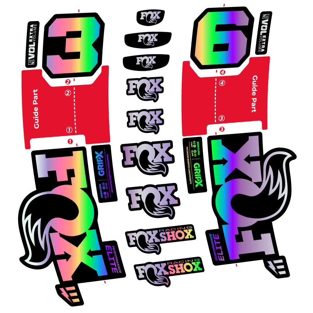 Stickers FOX 36 Performance Elite E-Optimized compatibles - Autocollants fourche VTT