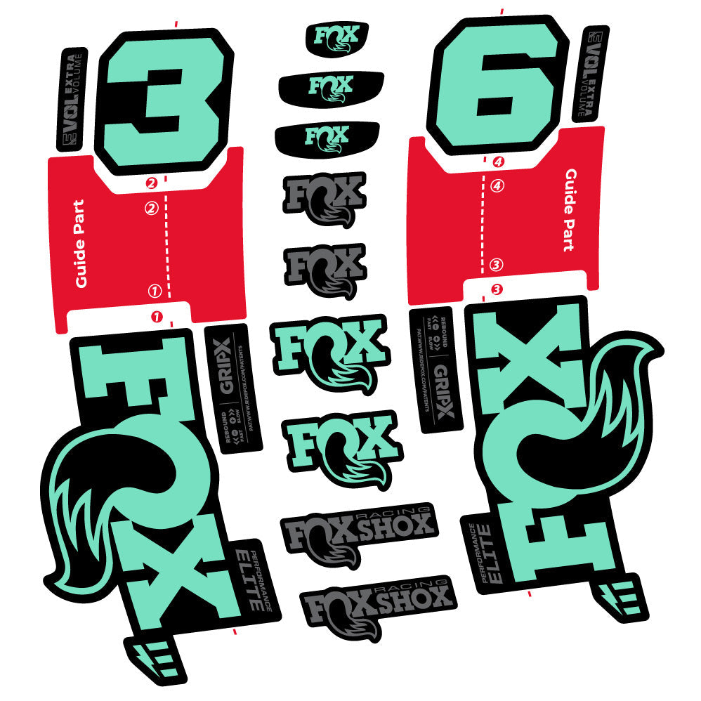 Stickers FOX 36 Performance Elite EOptimized compatibles Autocollants fourche VTT 29"