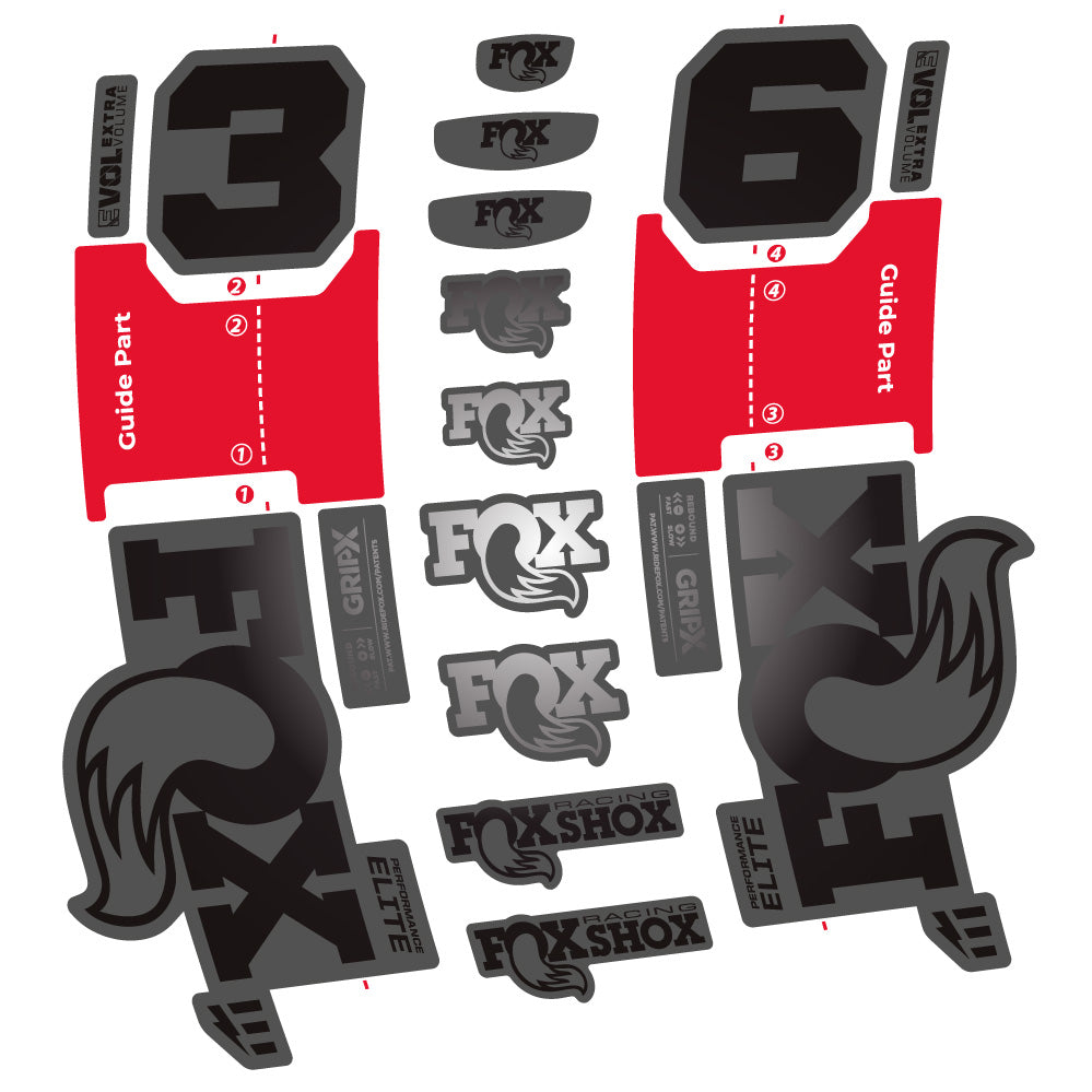 Stickers FOX 36 Performance Elite E-Optimized compatibles - Autocollants fourche VTT