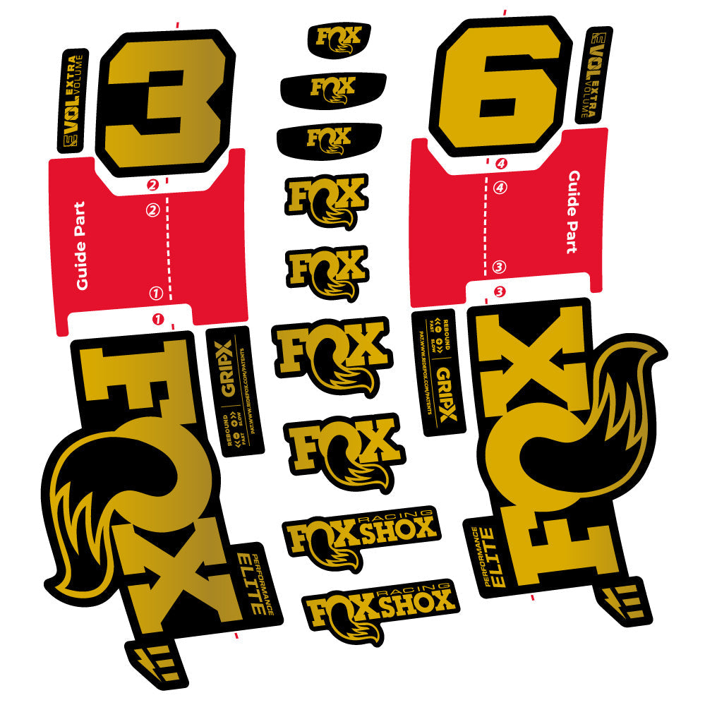 Stickers FOX 36 Performance Elite E-Optimized compatibles - Autocollants fourche VTT