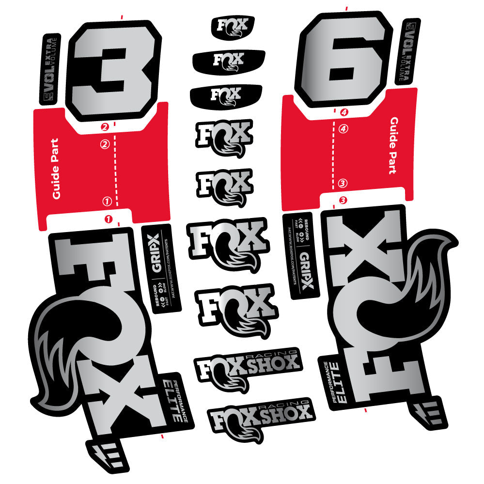 Stickers FOX 36 Performance Elite E-Optimized compatibles - Autocollants fourche VTT
