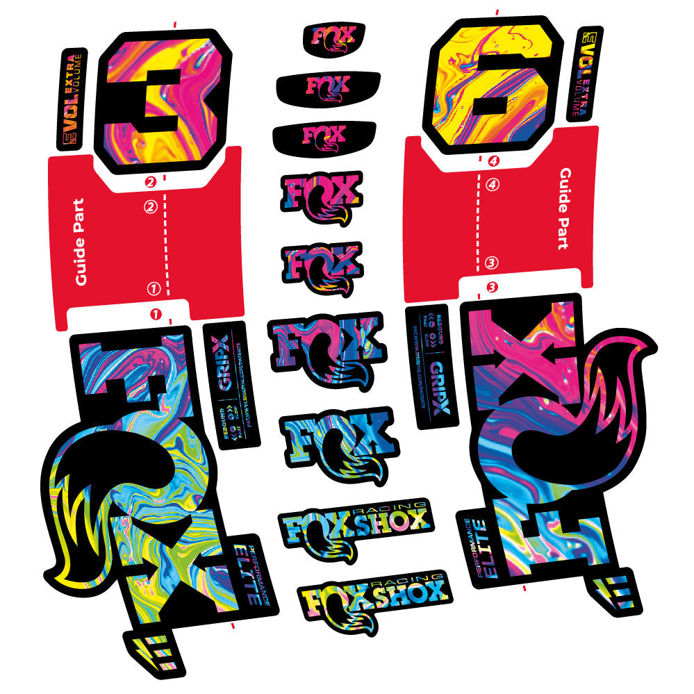Stickers FOX 36 Performance Elite E-Optimized compatibles - Autocollants fourche VTT
