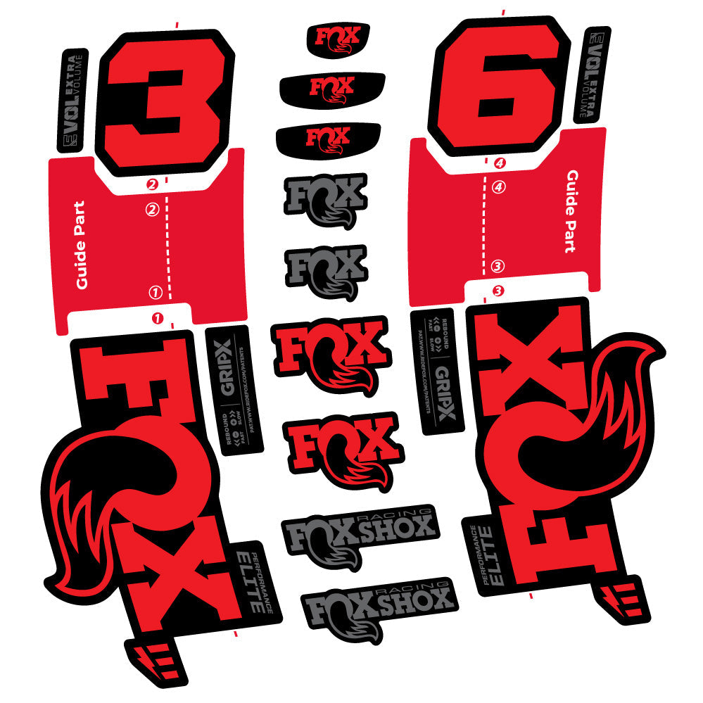 Stickers FOX 36 Performance Elite E-Optimized compatibles - Autocollants fourche VTT