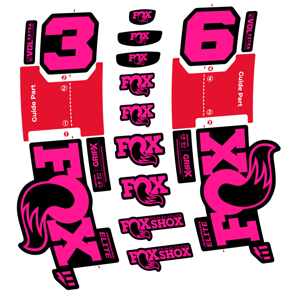 Stickers FOX 36 Performance Elite E-Optimized compatibles - Autocollants fourche VTT