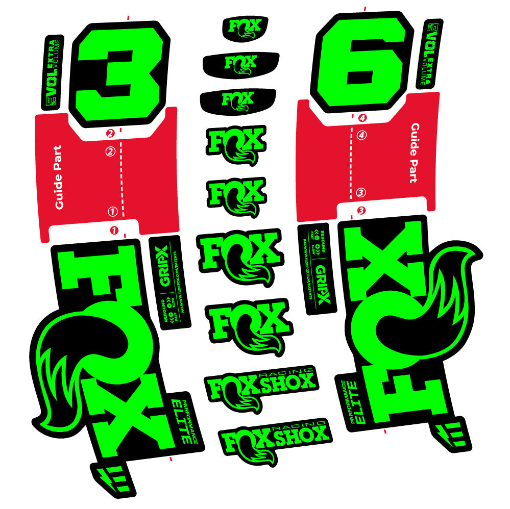 Stickers FOX 36 Performance Elite E-Optimized compatibles - Autocollants fourche VTT