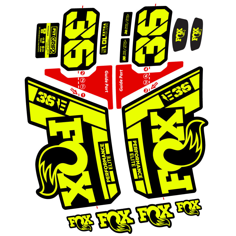 Stickers FOX 36 Elite E compatibles Autocollants fourche VTT 29"