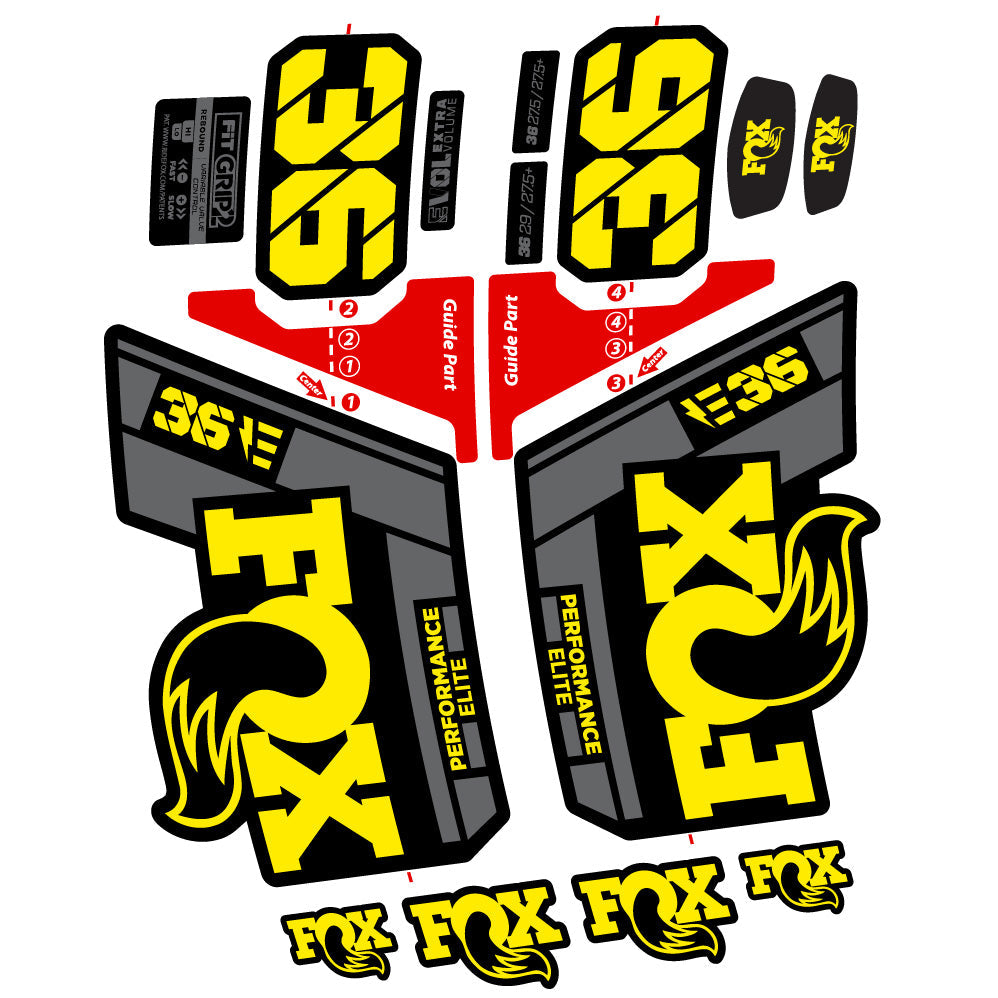 Stickers FOX 36 Elite E compatibles Autocollants fourche VTT 29"