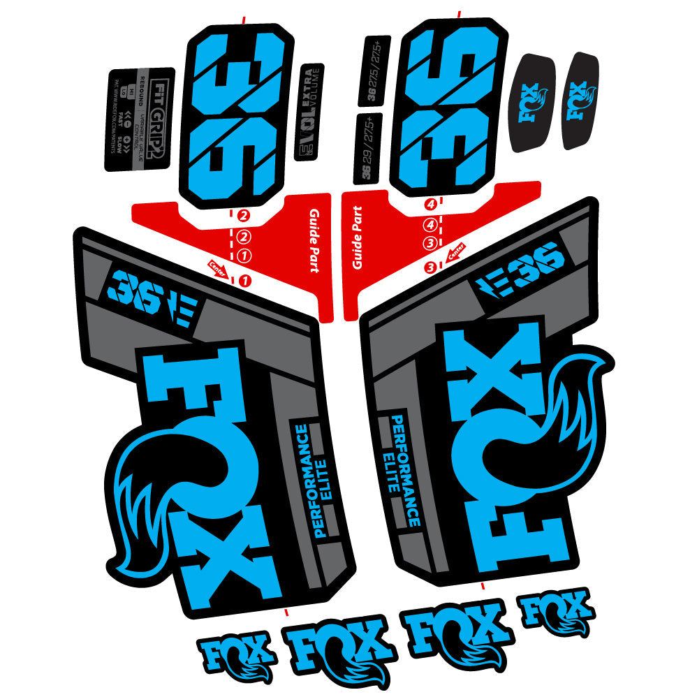 Stickers FOX 36 Elite E compatibles Autocollants fourche VTT 29"