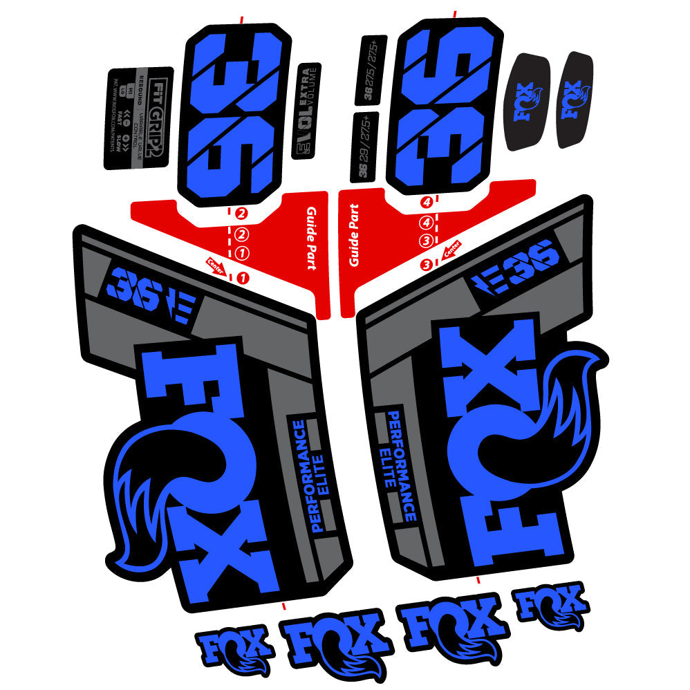 Stickers FOX 36 Elite E compatibles Autocollants fourche VTT 29"