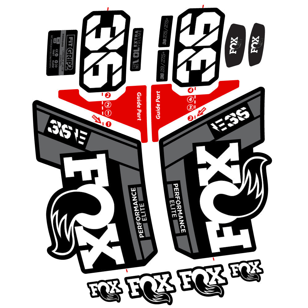 Stickers FOX 36 Elite E compatibles Autocollants fourche VTT 29"