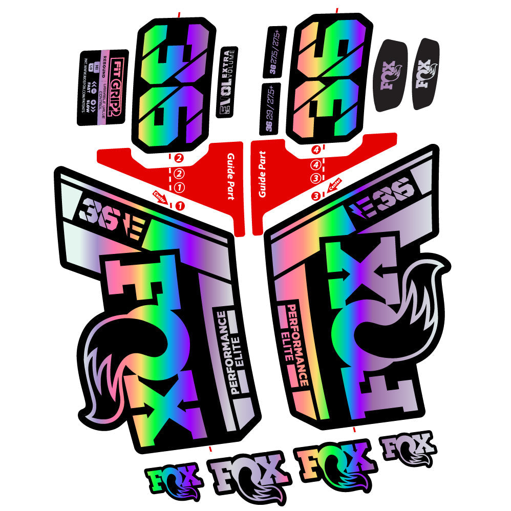 Stickers FOX 36 Elite E compatibles Autocollants fourche VTT 29"
