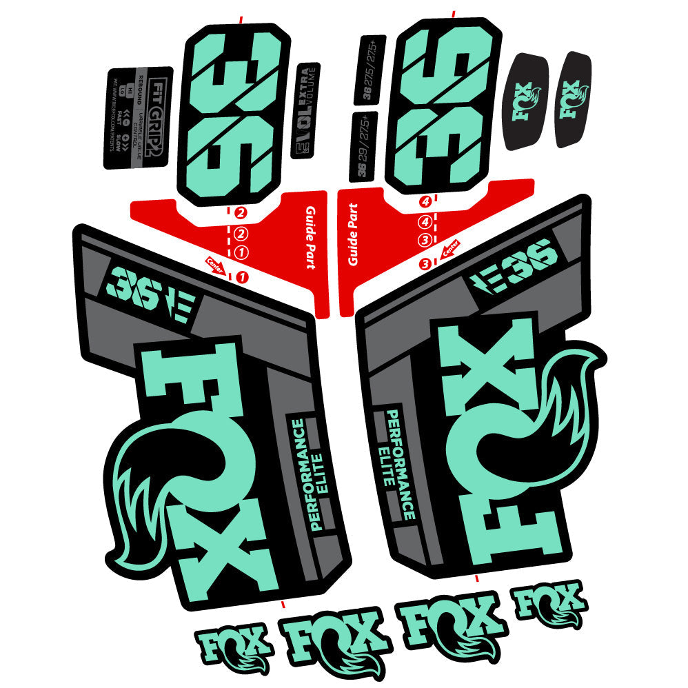 Stickers FOX 36 Elite E compatibles Autocollants fourche VTT 29"