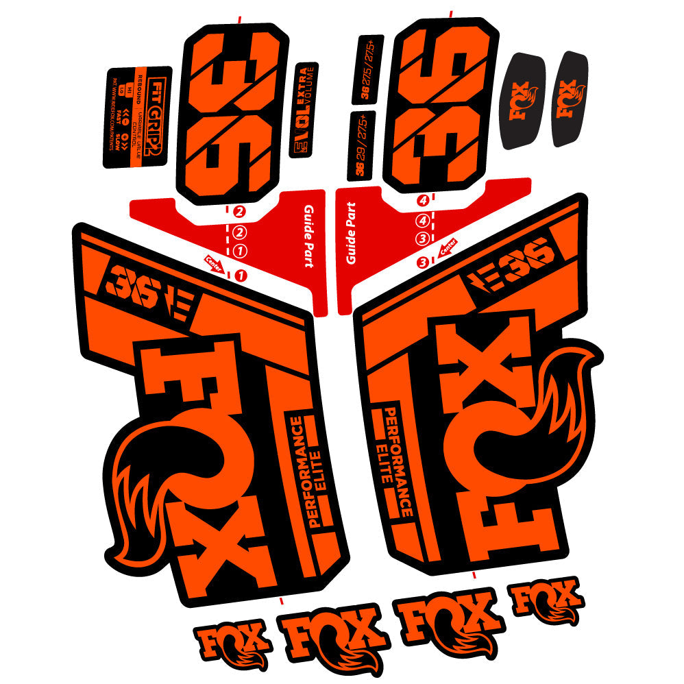 Stickers FOX 36 Elite E compatibles Autocollants fourche VTT 29"