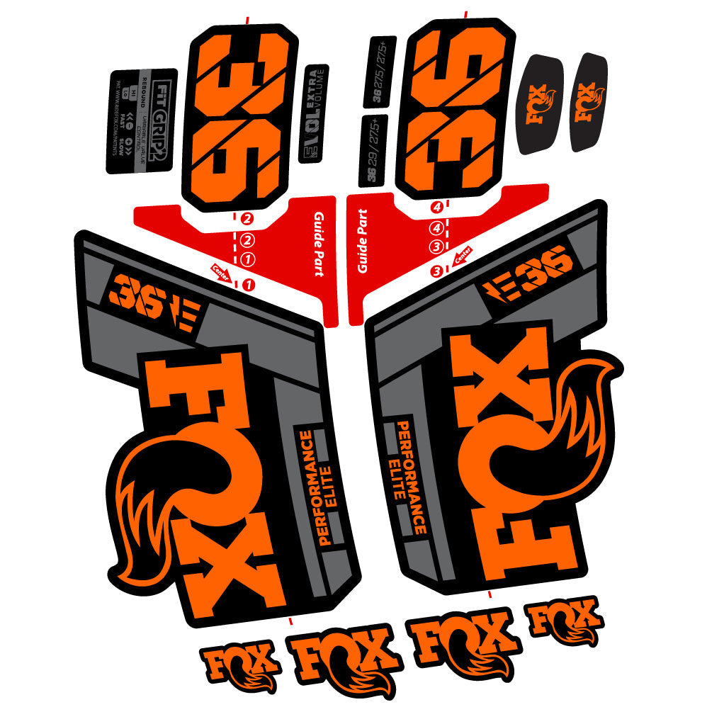 Stickers FOX 36 Elite E compatibles Autocollants fourche VTT 29"