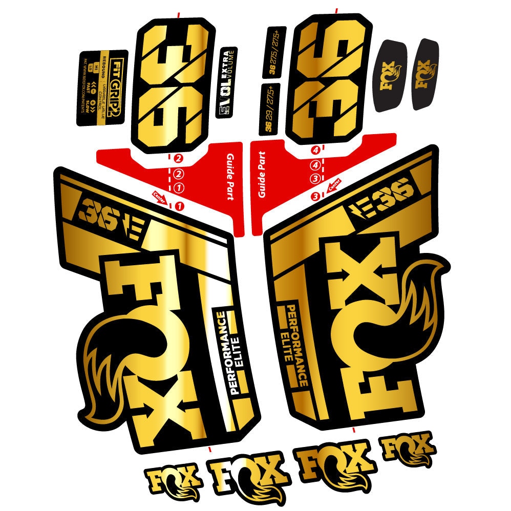 Stickers FOX 36 Elite E compatibles Autocollants fourche VTT 29"