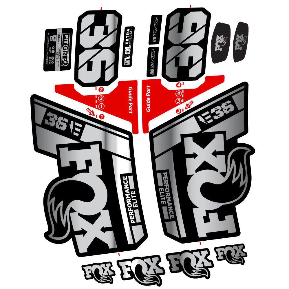 Stickers FOX 36 Elite E compatibles Autocollants fourche VTT 29"