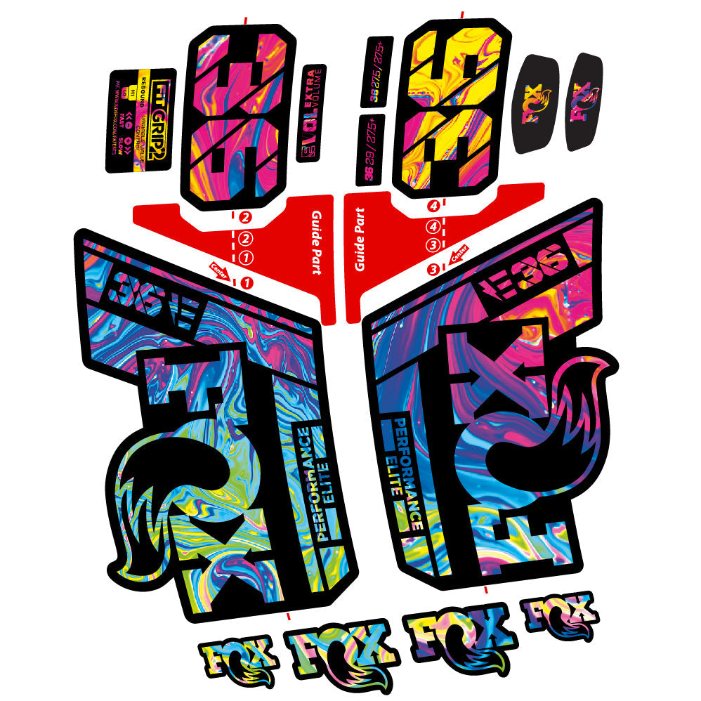 Stickers FOX 36 Elite E compatibles Autocollants fourche VTT 29"