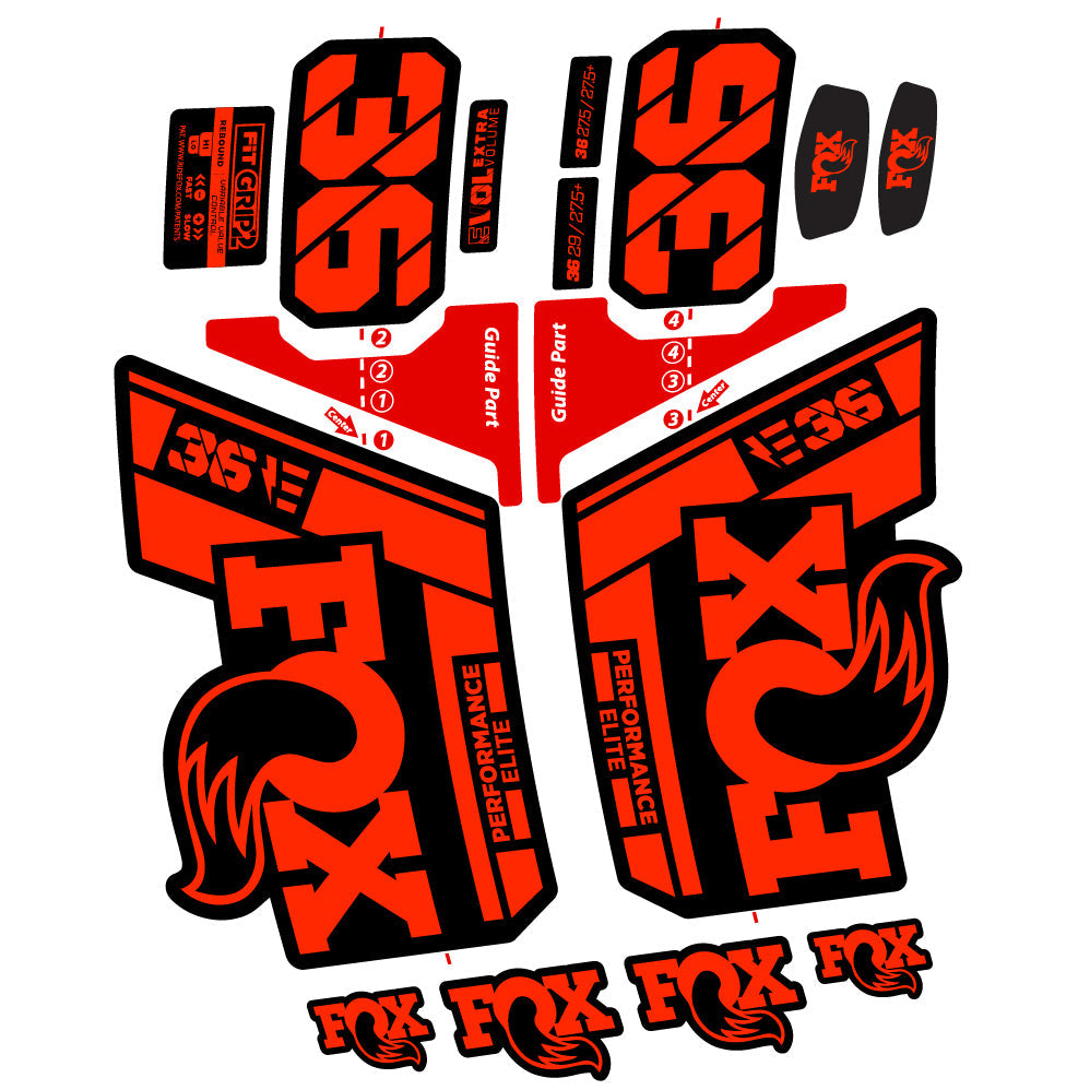 Stickers FOX 36 Elite E compatibles Autocollants fourche VTT 29"