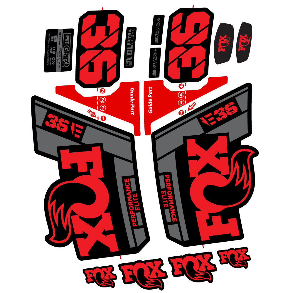 Stickers FOX 36 Elite E compatibles Autocollants fourche VTT 29"
