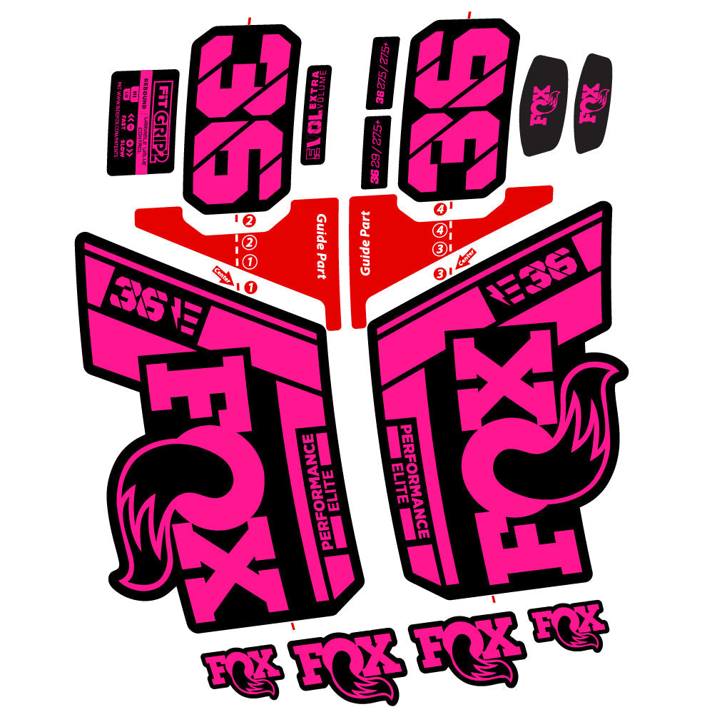Stickers FOX 36 Elite E compatibles Autocollants fourche VTT 29"