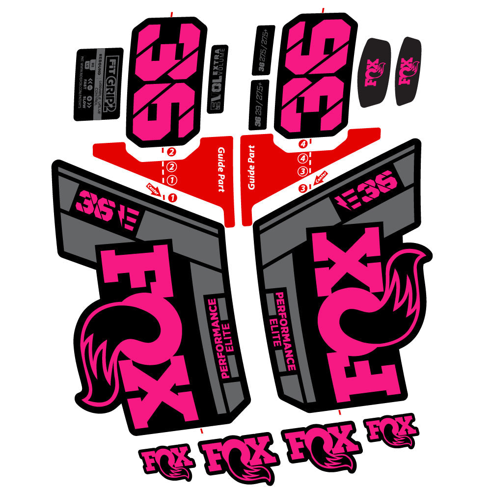 Stickers FOX 36 Elite E compatibles Autocollants fourche VTT 29"