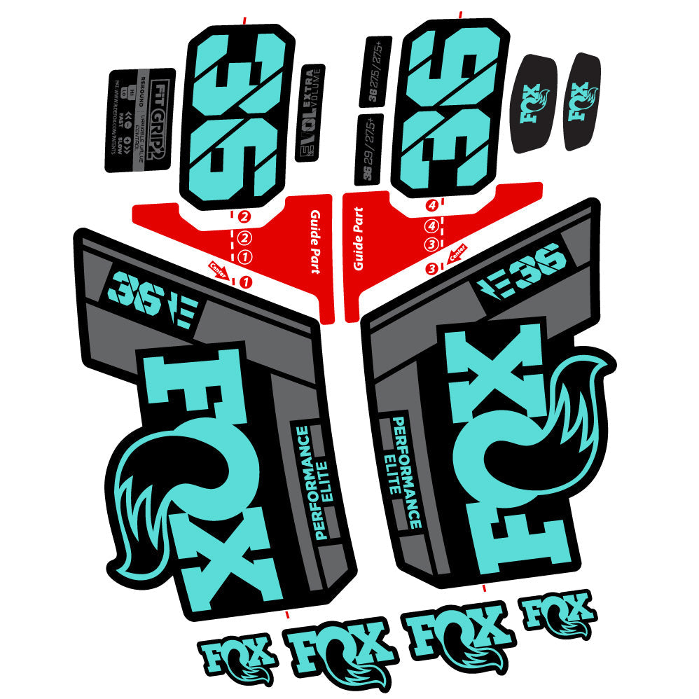 Stickers FOX 36 Elite E compatibles Autocollants fourche VTT 29"