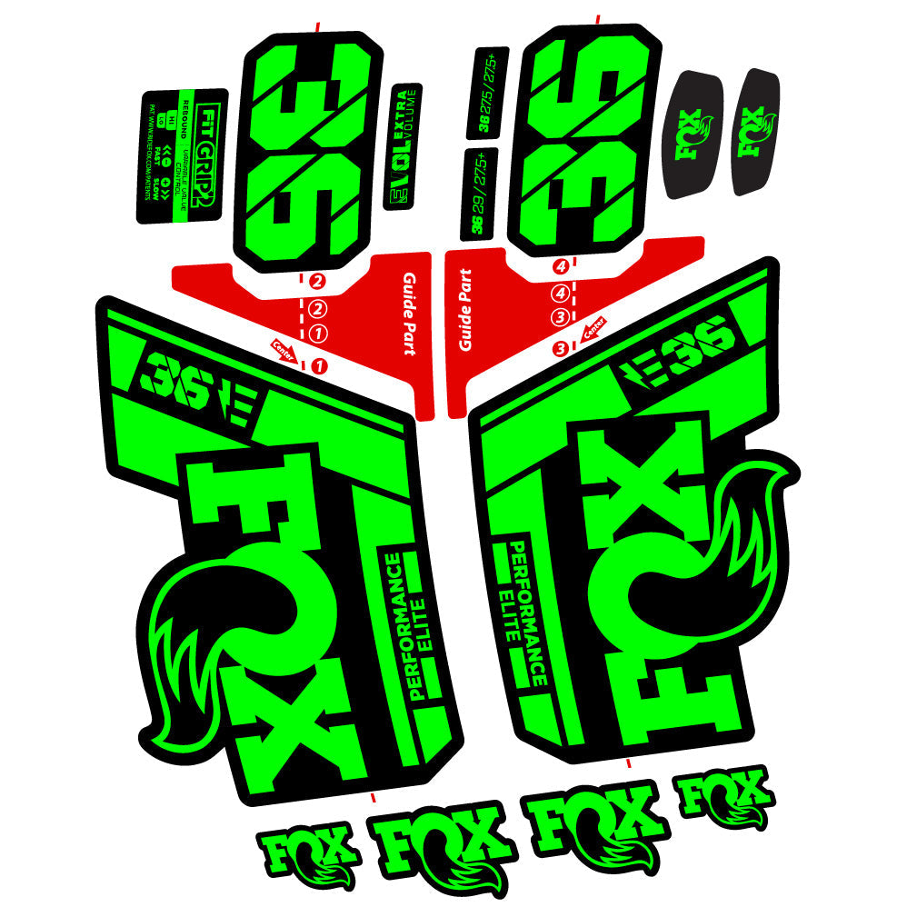 Stickers FOX 36 Elite E compatibles Autocollants fourche VTT 29"