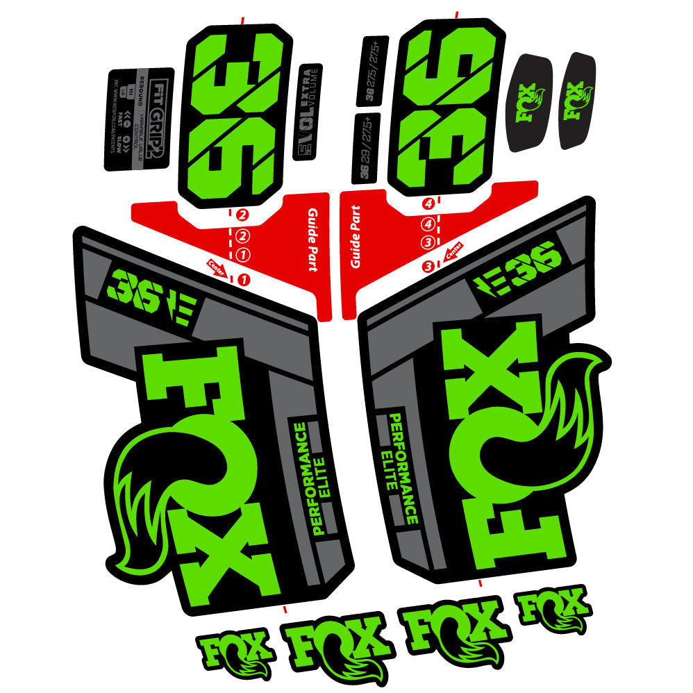 Stickers FOX 36 Elite E compatibles Autocollants fourche VTT 29"