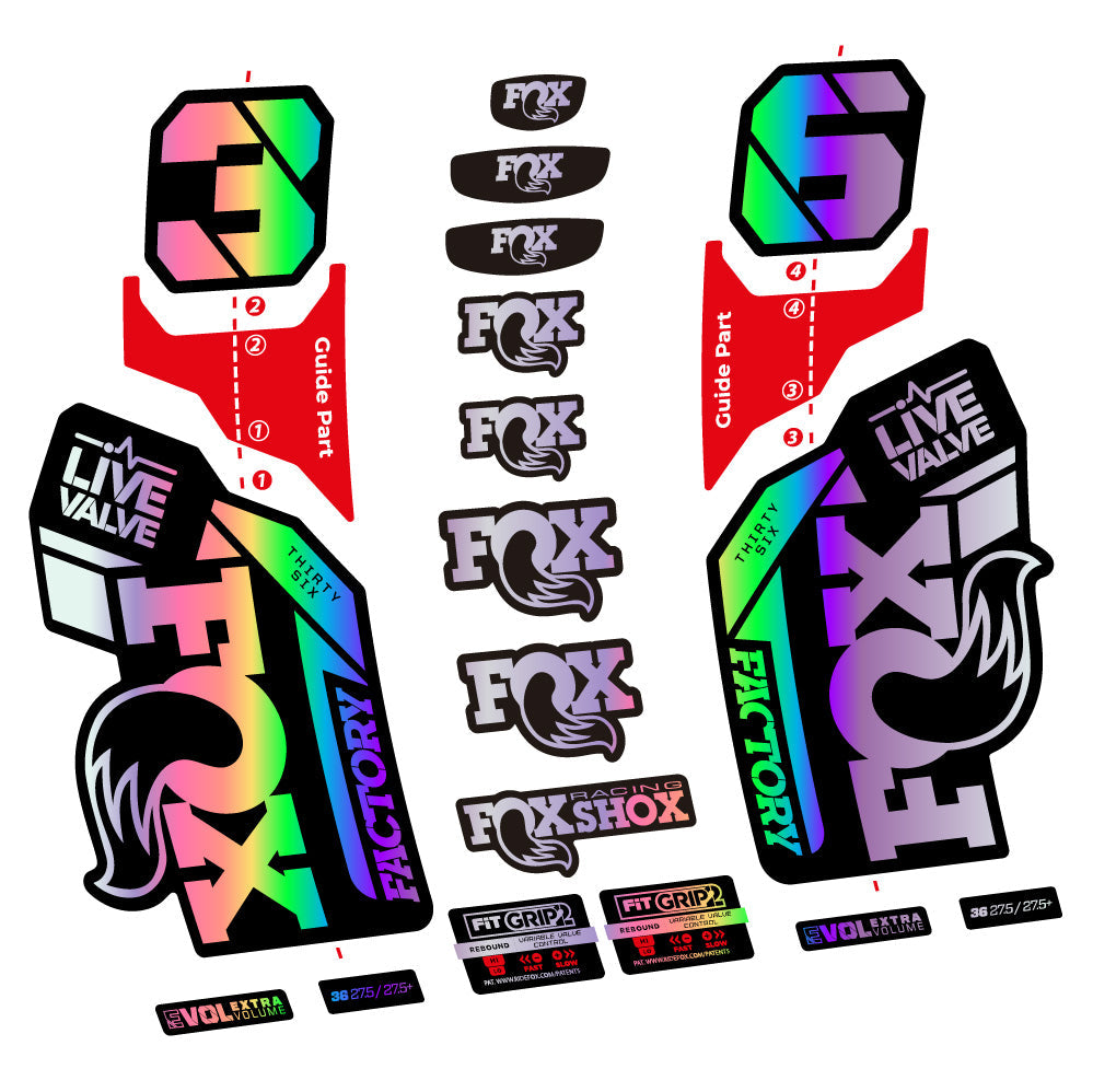 Stickers Fox 36 Factory Live Valve compatibles - Autocollants fourche VTT