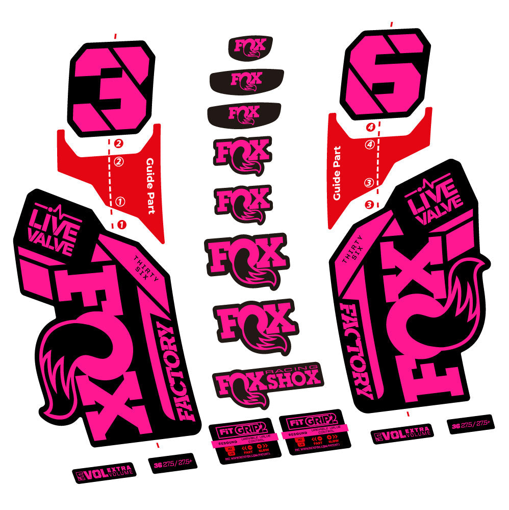 Stickers Fox 36 Factory Live Valve compatibles - Autocollants fourche VTT