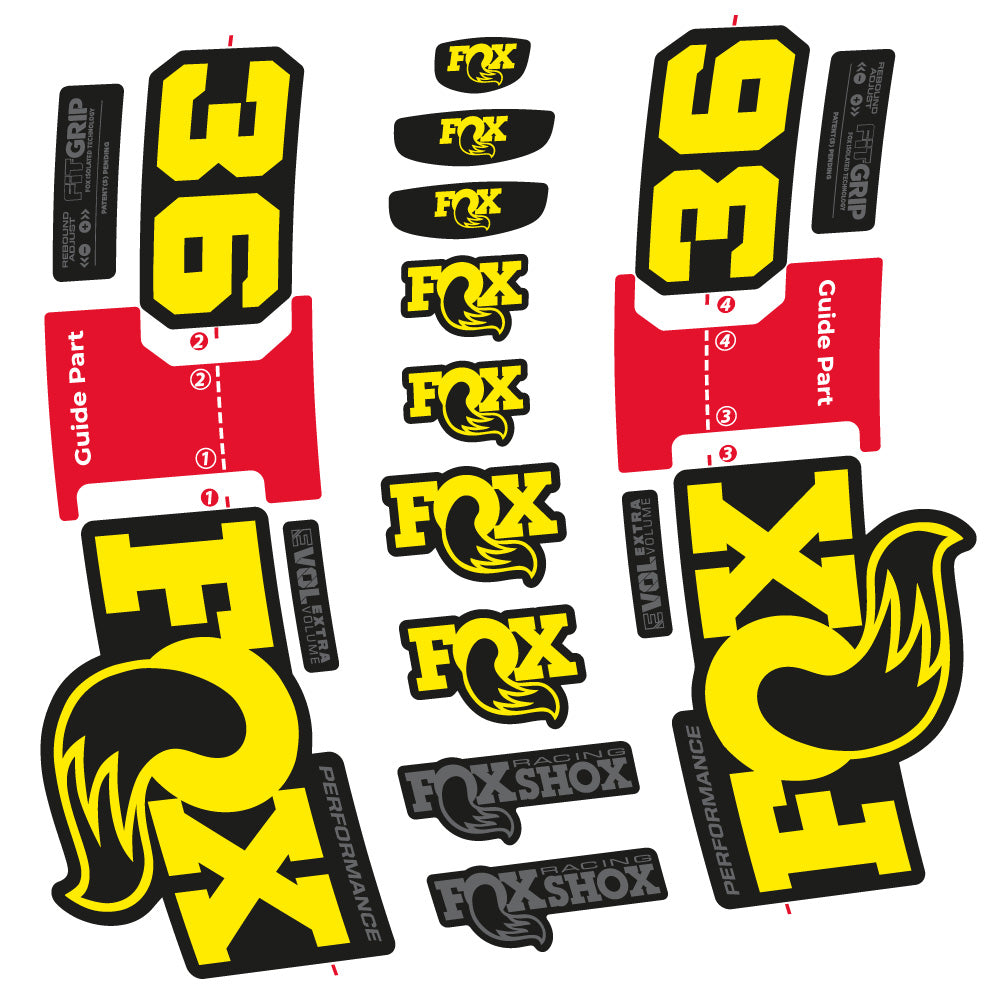 Stickers FOX 36 Performance compatibles - Autocollants fourche VTT