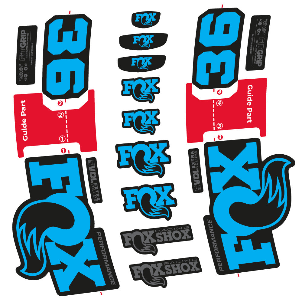 Stickers FOX 36 Performance compatibles - Autocollants fourche VTT