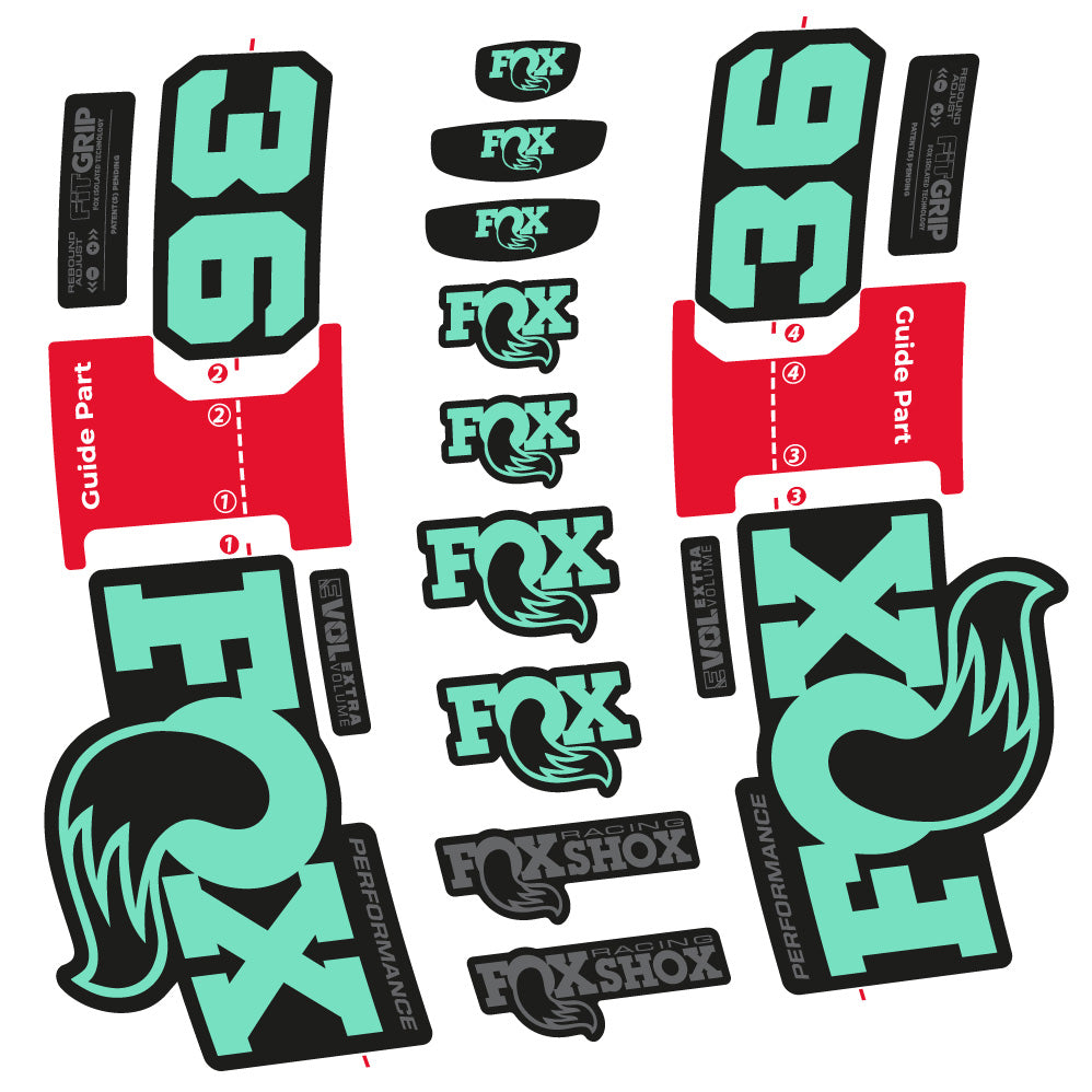 Stickers FOX 36 Performance compatibles - Autocollants fourche VTT