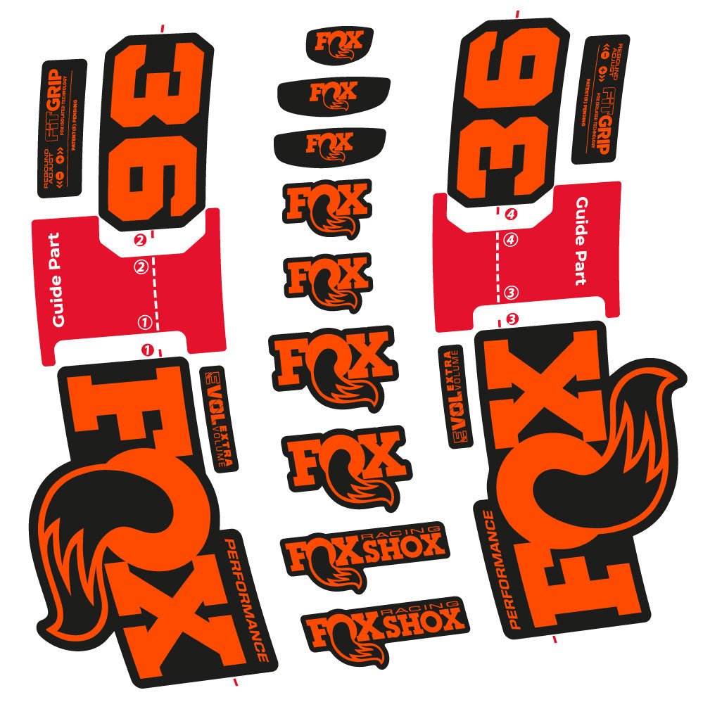 Stickers FOX 36 Performance compatibles - Autocollants fourche VTT
