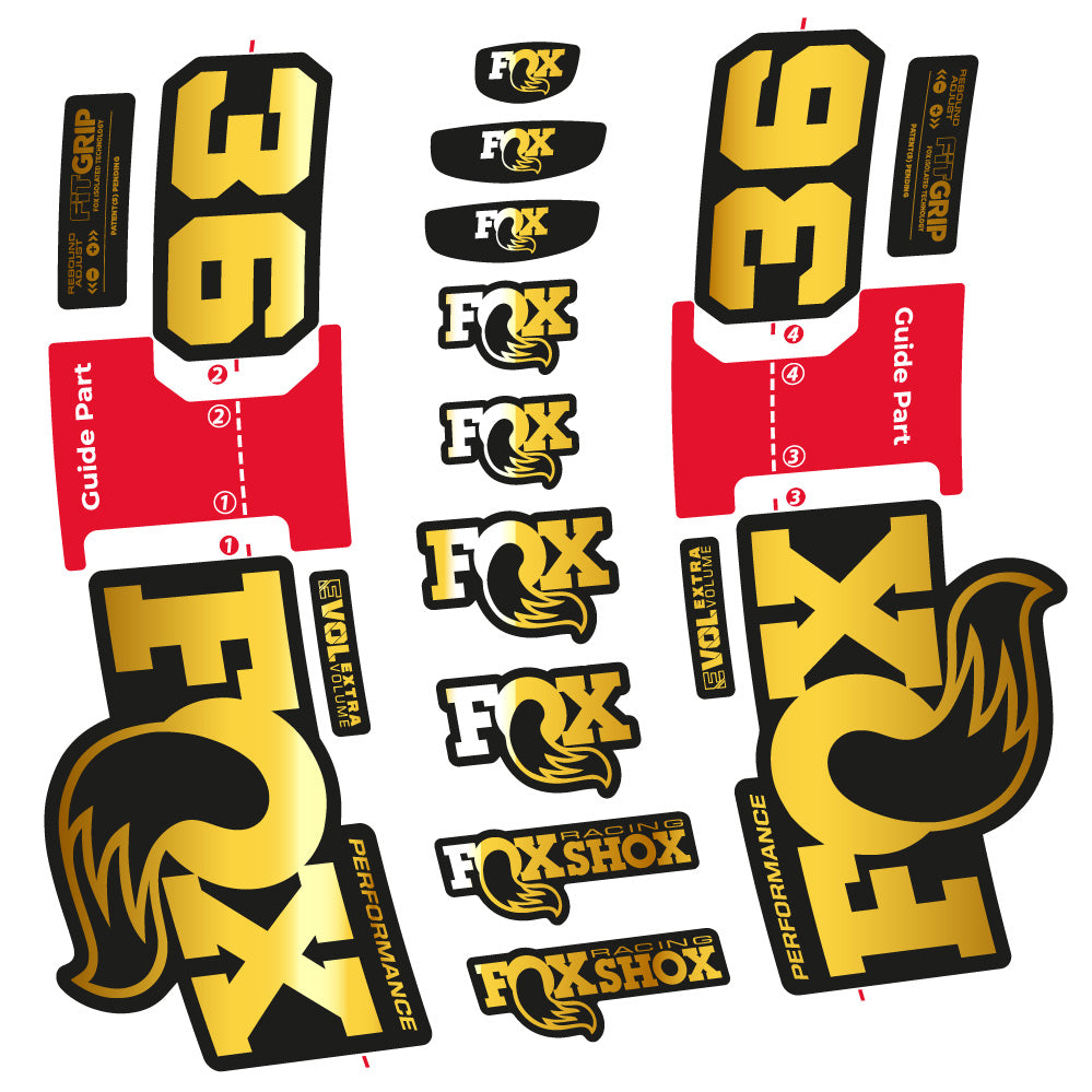 Stickers FOX 36 Performance compatibles - Autocollants fourche VTT