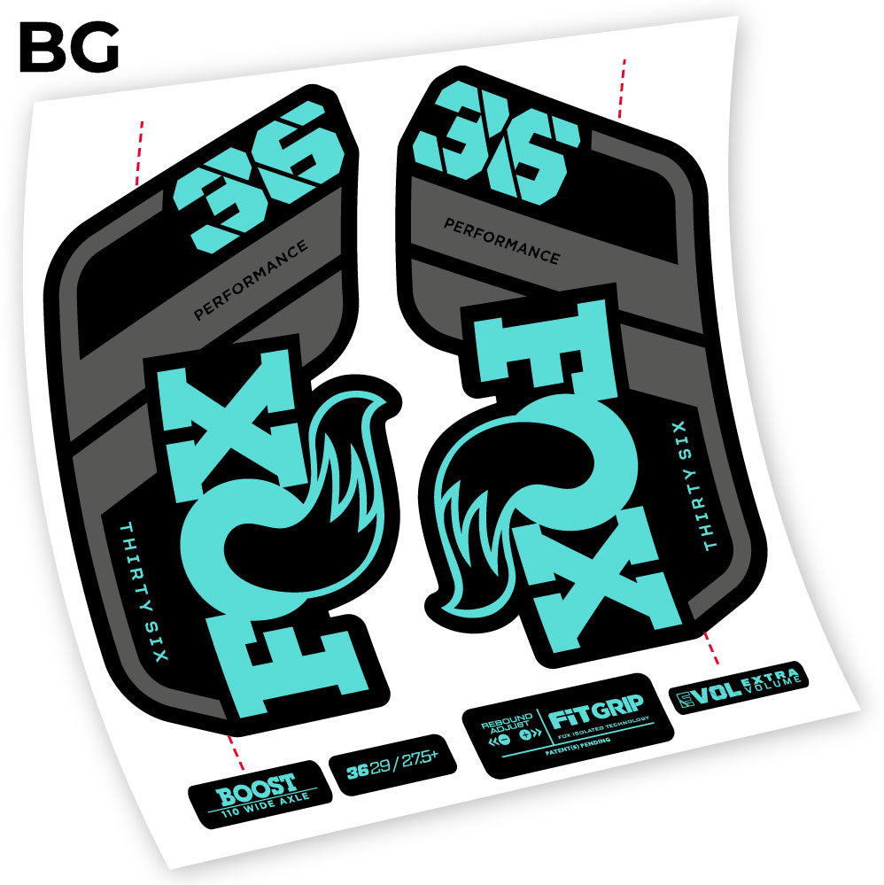 Stickers Fox 36 Performance 2021 compatibles Autocollants fourche VTT