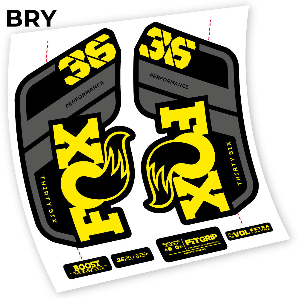 Stickers Fox 36 Performance 2021 compatibles Autocollants fourche VTT