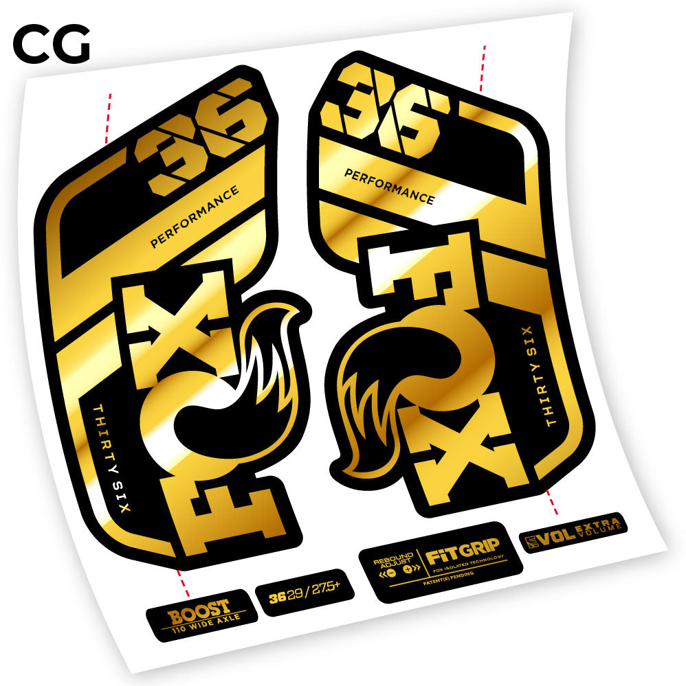 Stickers Fox 36 Performance 2021 compatibles Autocollants fourche VTT