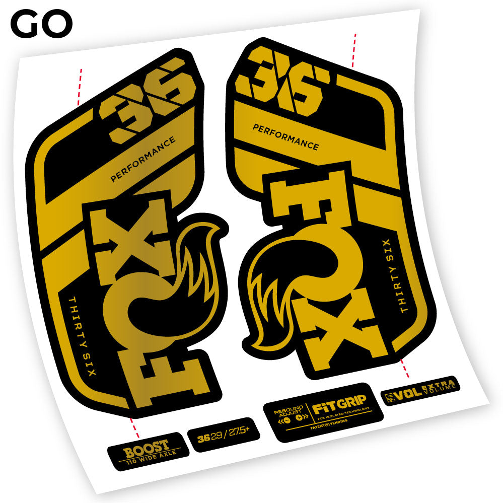 Stickers Fox 36 Performance 2021 compatibles Autocollants fourche VTT