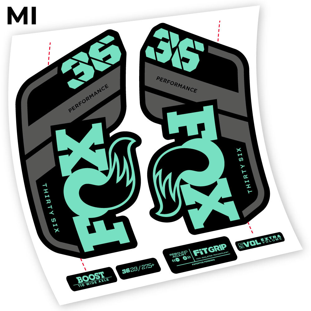 Stickers Fox 36 Performance 2021 compatibles Autocollants fourche VTT