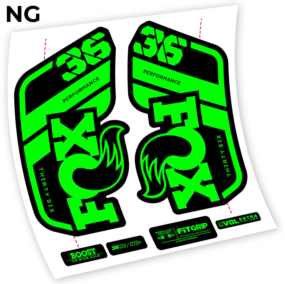 Stickers Fox 36 Performance 2021 compatibles Autocollants fourche VTT
