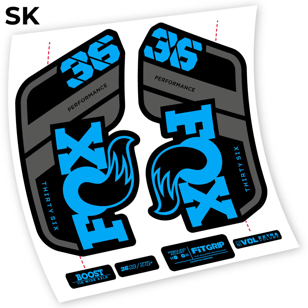 Stickers Fox 36 Performance 2021 compatibles Autocollants fourche VTT