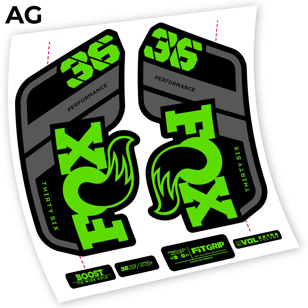 Stickers Fox 36 Performance 2021 compatibles Autocollants fourche VTT
