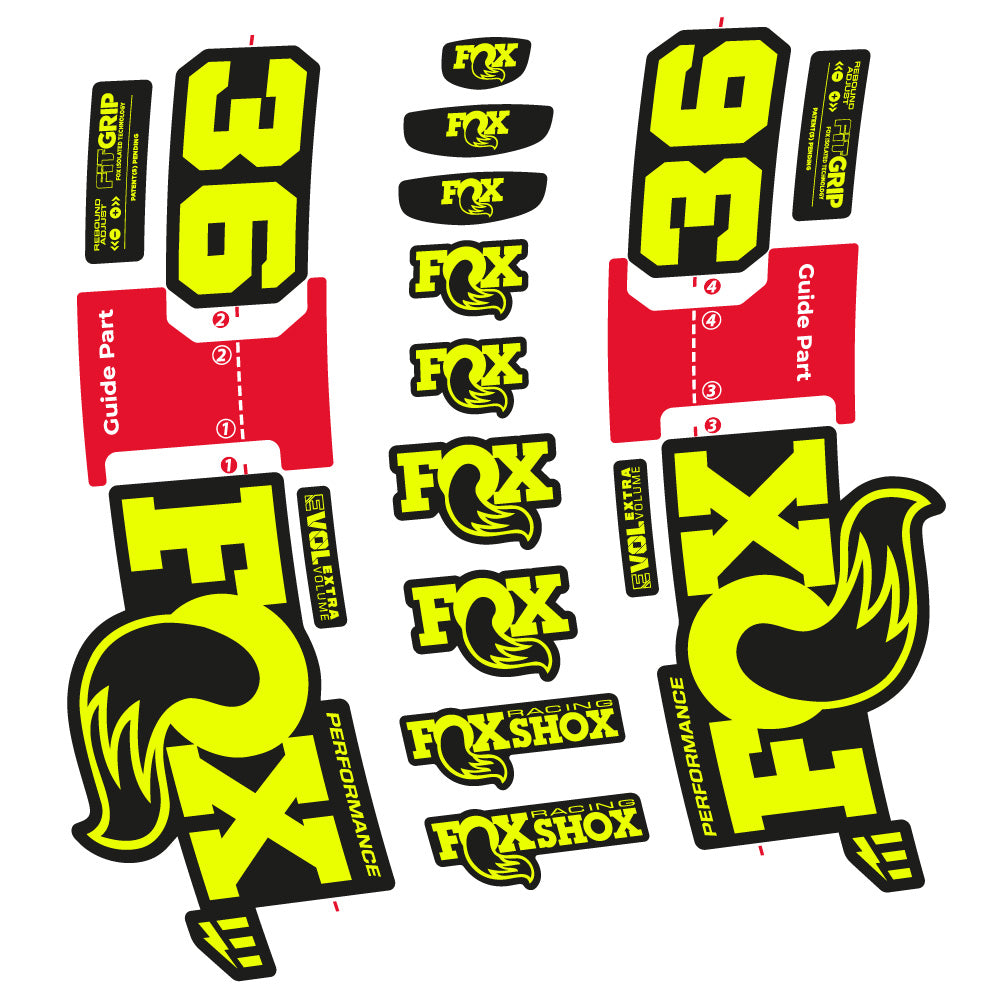 Stickers Fox 36 Performance E-Optimized compatibles - Autocollants fourche VTT