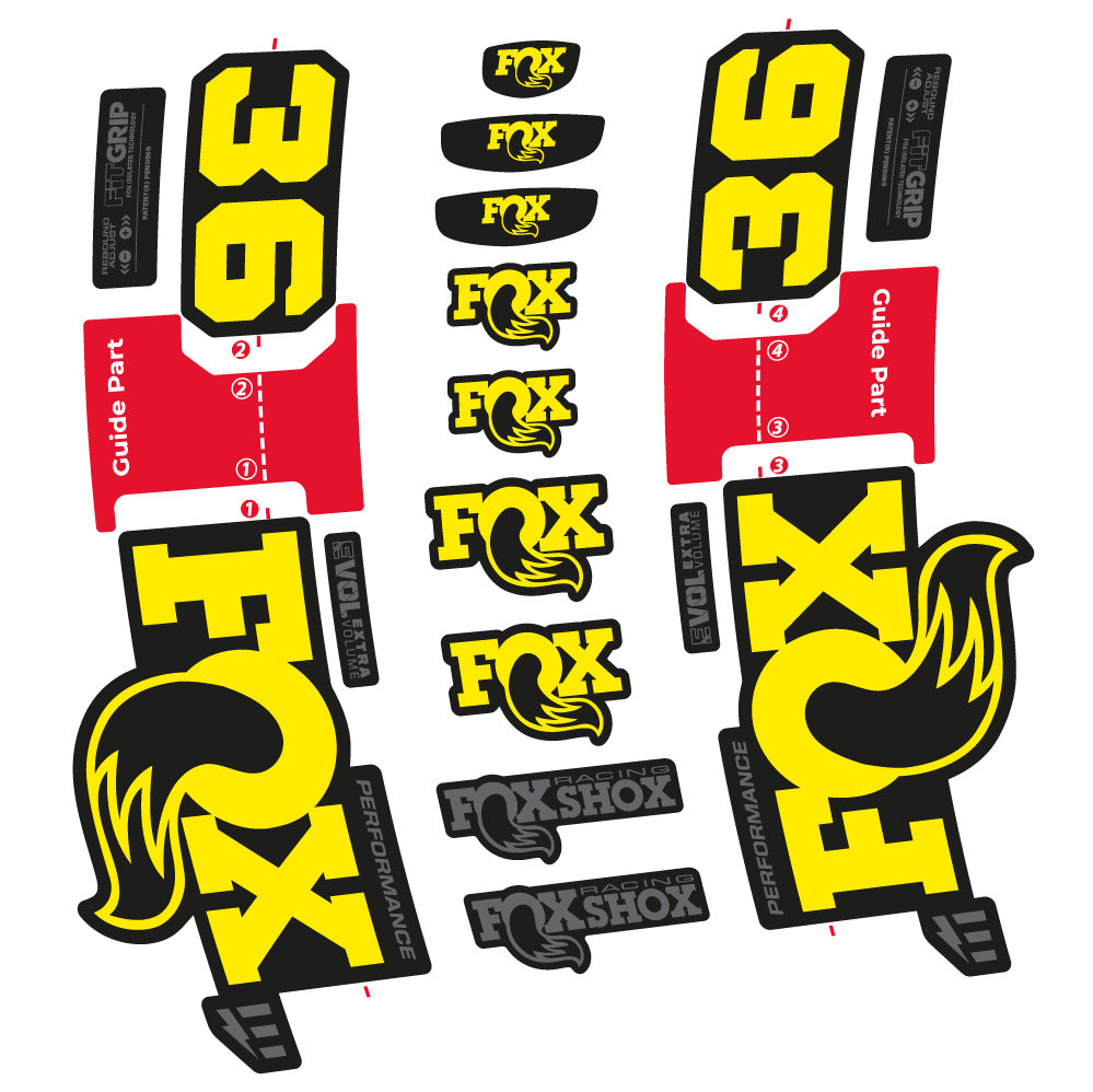 Stickers Fox 36 Performance E-Optimized compatibles - Autocollants fourche VTT
