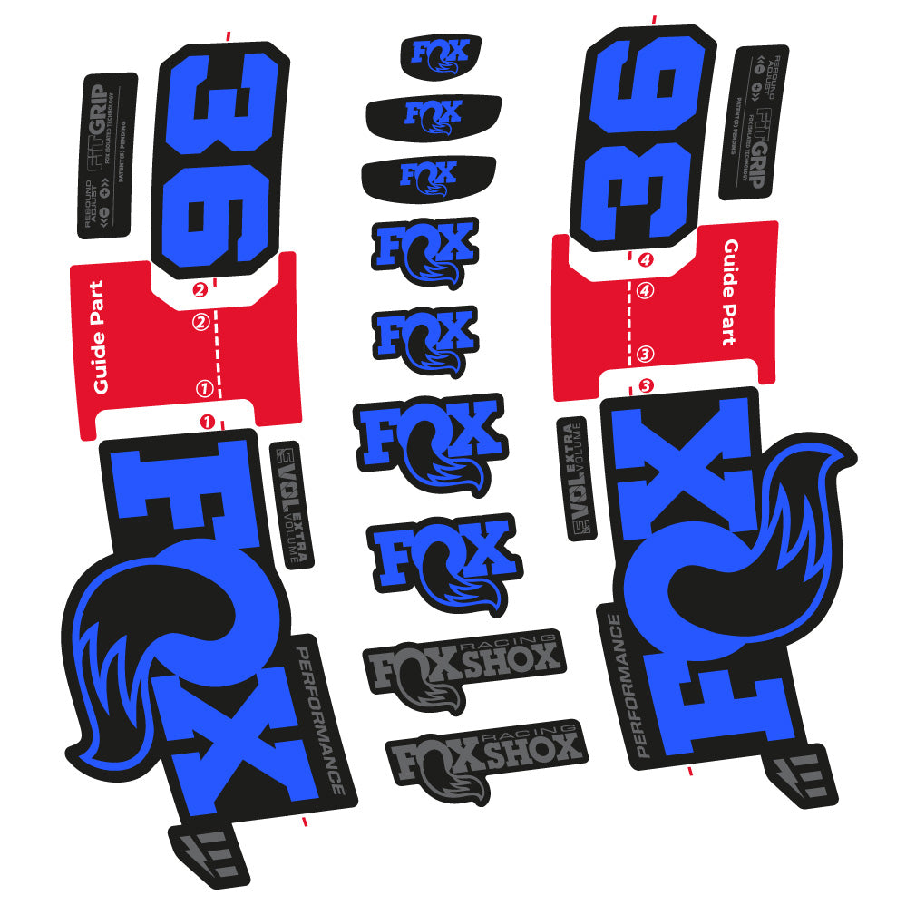 Stickers Fox 36 Performance E-Optimized compatibles - Autocollants fourche VTT