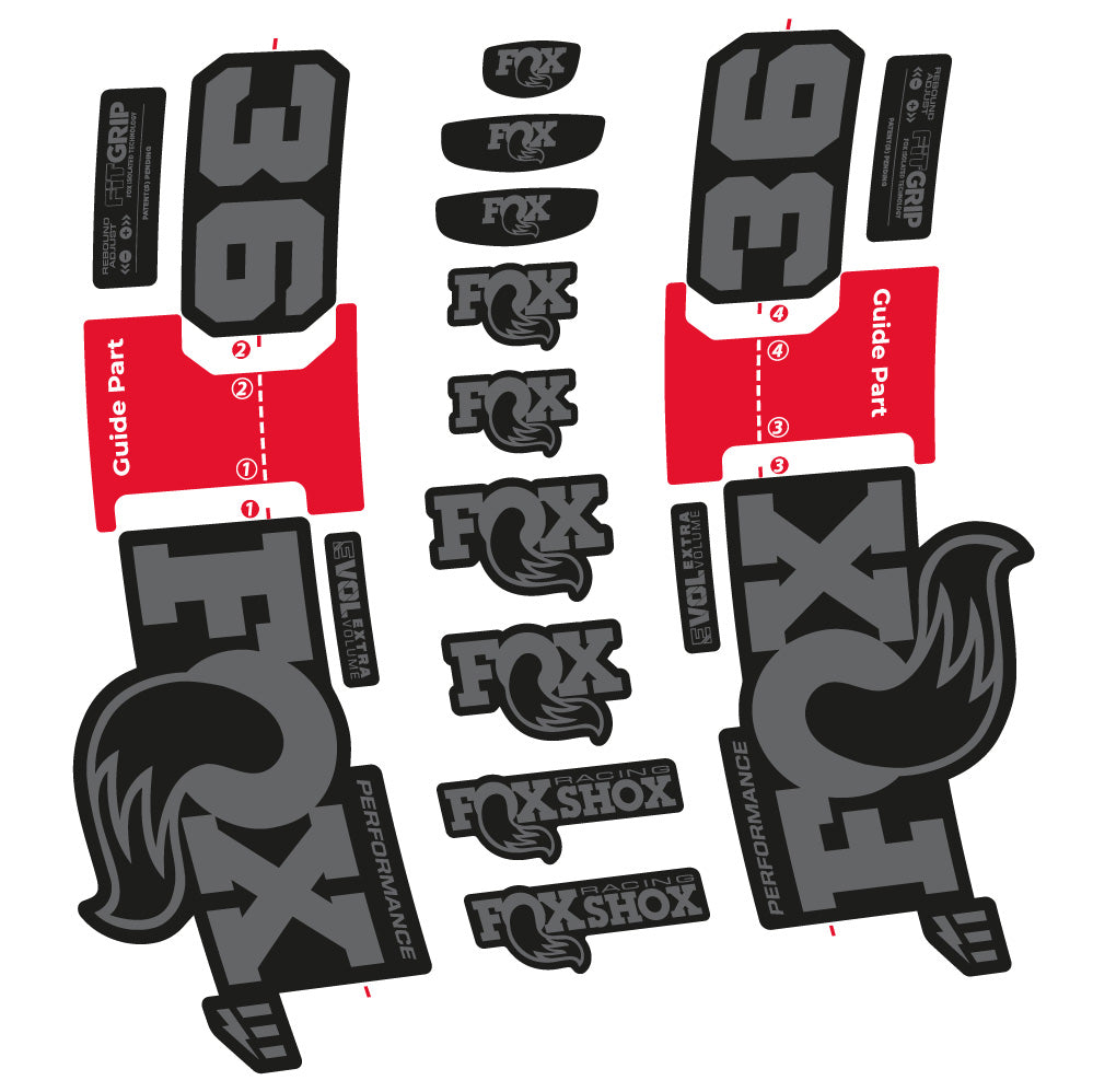 Stickers Fox 36 Performance E-Optimized compatibles - Autocollants fourche VTT