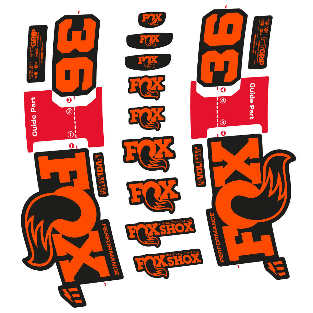 Stickers Fox 36 Performance E-Optimized compatibles - Autocollants fourche VTT