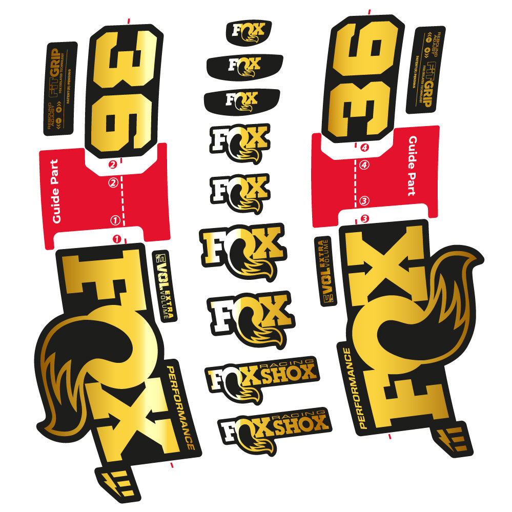 Stickers Fox 36 Performance E-Optimized compatibles - Autocollants fourche VTT