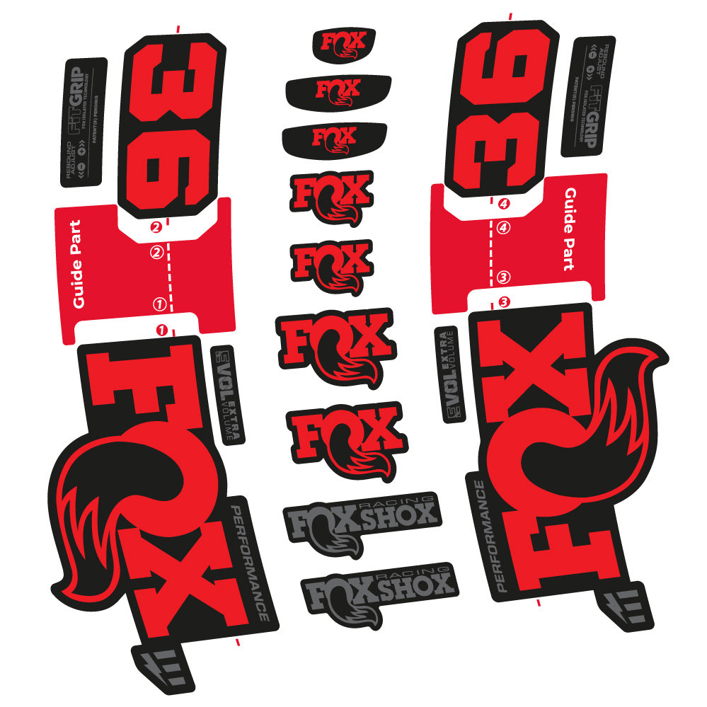 Stickers Fox 36 Performance E-Optimized compatibles - Autocollants fourche VTT